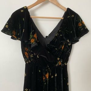 Velvet floral Zara dress, xs